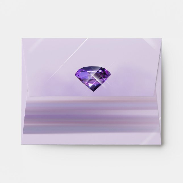 Purple, Violet Gem Stationary Envelope (Back (Top Flap))