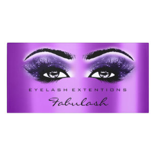 Purple Violet Glitter Beauty Salon Lash Makeup Door Sign