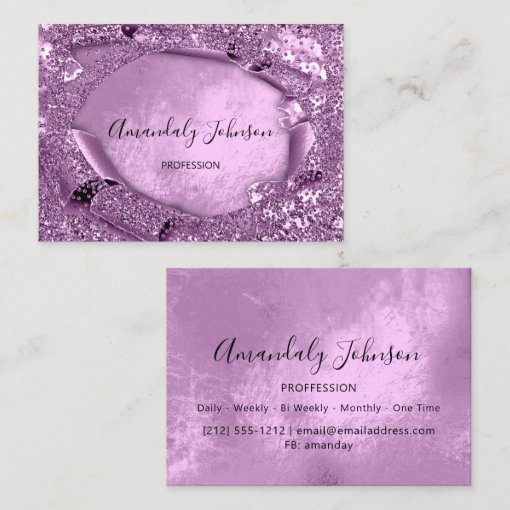 Purple Violet Glitter Confetti Makeup Artist Vip Business Card Zazzle