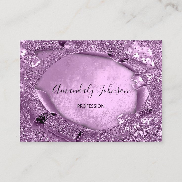 Purple Violet Glitter Confetti Makeup Artist Vip Business Card Zazzle