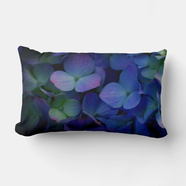 Purple violet hydrangeas lumbar pillow (Front)