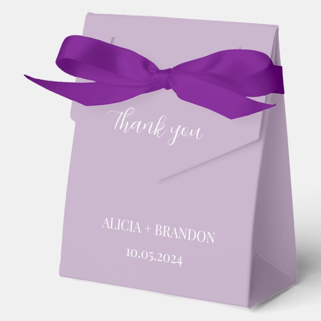 Purple Violet Lavender Lilac Modern Wedding Favor Boxes (Front)