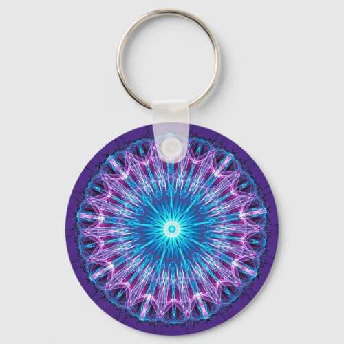 Purple Violet Mandala Keychain