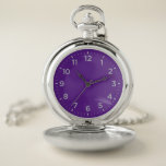 Purple Violet Minimalist Round Pocket Watch<br><div class="desc">Simple Purple Violet Gray Number Pocket Watch.</div>