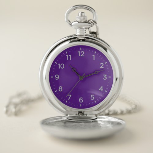 Purple Violet Minimalist Round Pocket Watch