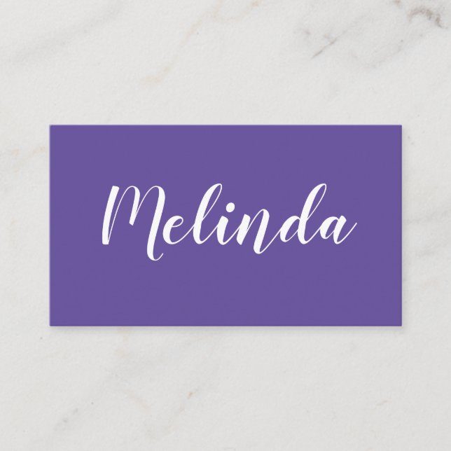 Purple / violet minimalist trendy business card (Front)