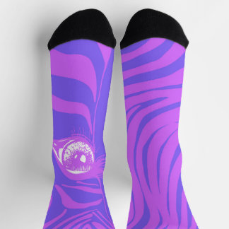 Purple Violet Mismatched Zebra Socks