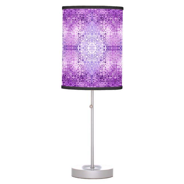 Purple violet mosaic pattern table lamp (Front)