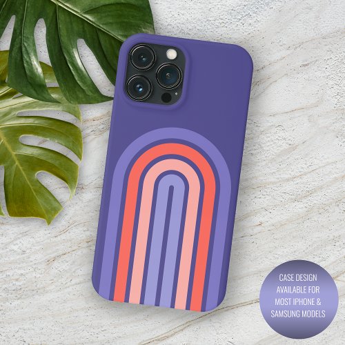 Purple Violet Peach Orange Rounded Lines Pattern iPhone 13 Pro Max Case