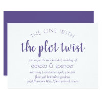 Purple Violet Script | One with Wedding Plot Twist Invitation