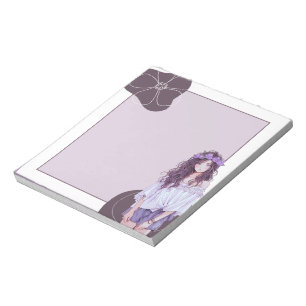 Purple Violet  Simple Cute Anime Boho Notepad