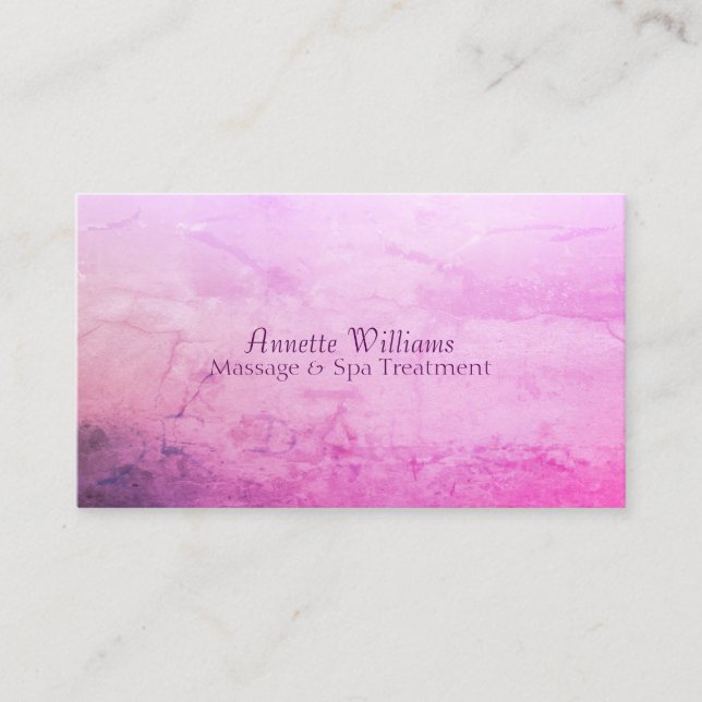 Purple violet stone marble faux look business card (Front)