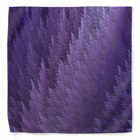 Purple Violet Tartan Feather Pattern Bandana