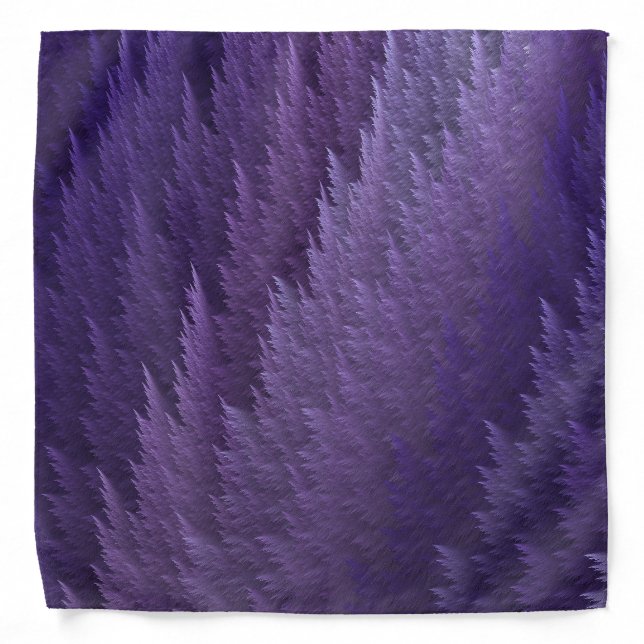 Purple Violet Tartan Feather Pattern Bandana (Front)