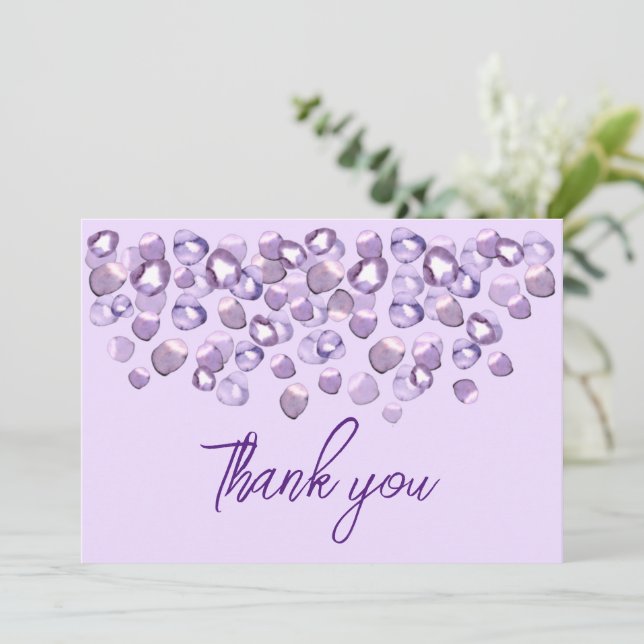 Purple violet  thank you card (Standing Front)