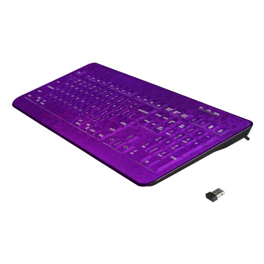 Purple Violet Ultraviolet Amethyst Intensive Wireless Keyboard (Angled)