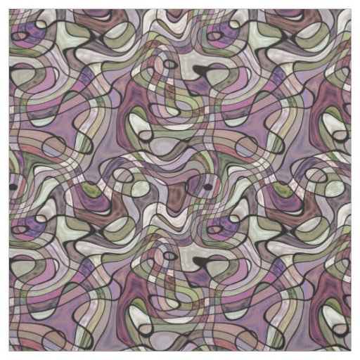 Purple Violet Warped Twisted Retro Squares Pattern Fabric | Zazzle