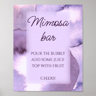 Purple violet watercolor Mimosa bar Poster