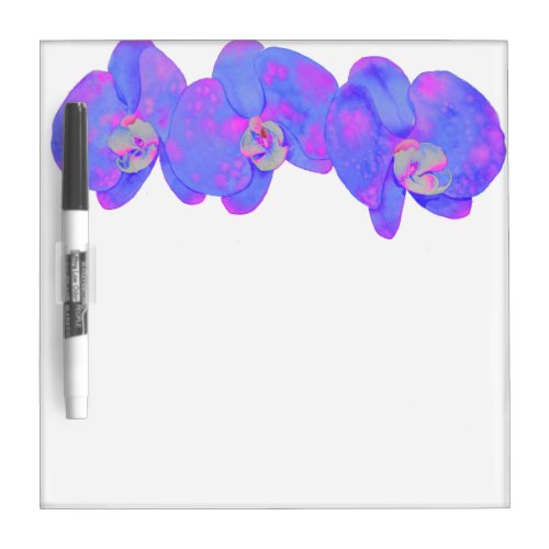 Purple violet watercolor orchid painting  dry erase board