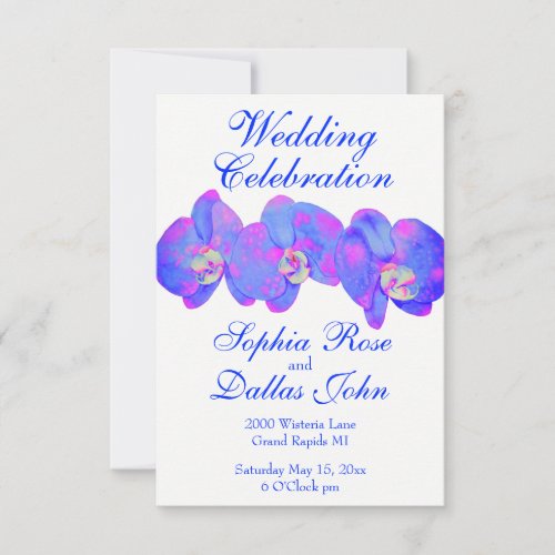 Purple violet watercolor orchid painting  invitation
