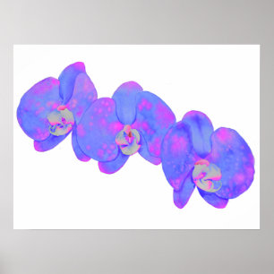 Purple violet watercolor orchid painting poster