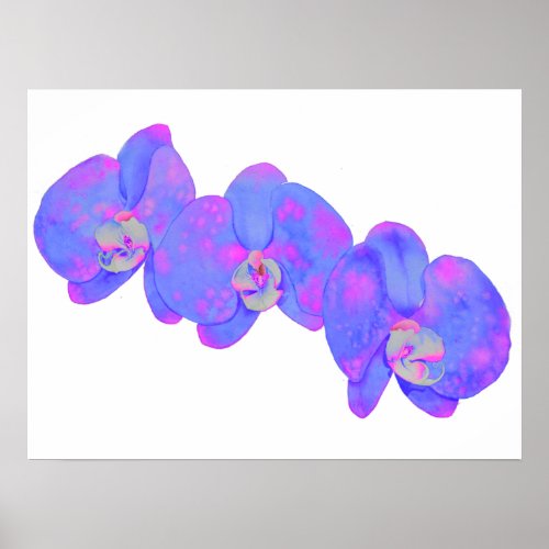Purple violet watercolor orchid painting  poster