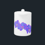 Purple violet watercolor orchid painting  teapot<br><div class="desc">Vibrant elegant pink,  blue and purple orchids- original watercolor painting by H Cooper. 
Customizable! Add your own text or transfer image to other products!</div>