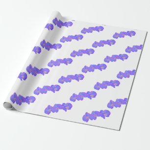 Purple violet watercolor orchid painting wrapping paper