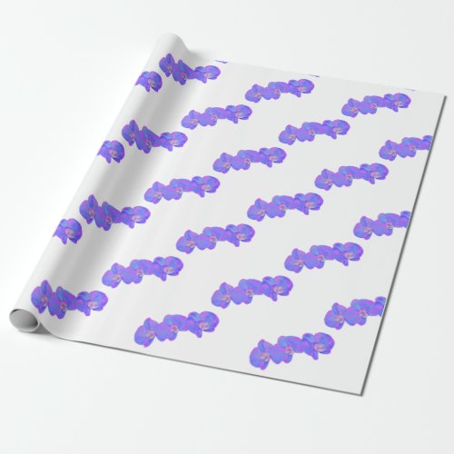 Purple violet watercolor orchid painting  wrapping paper