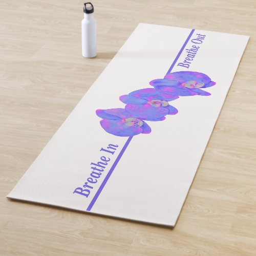 Purple violet watercolor orchid painting  yoga mat