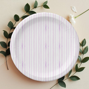 Purple   Violet Watercolor Striped Paper Plates