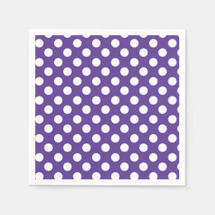 Purple Violet & White Polka Dots Birthday Party Napkins