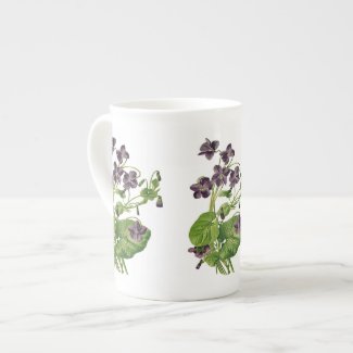 Purple Violets Botanical Bone China Mug