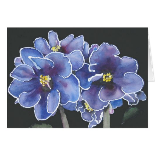 Purple Violets Cards (Front Horizontal)