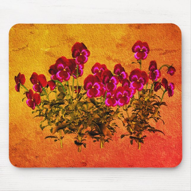 Purple Violets Flower Art Mouse Pad (Front)