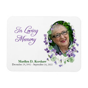 Purple Violets Memorial Magnet