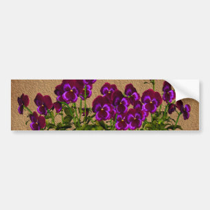 Purple Violets On Aged Paper Floral Bumper Sticker