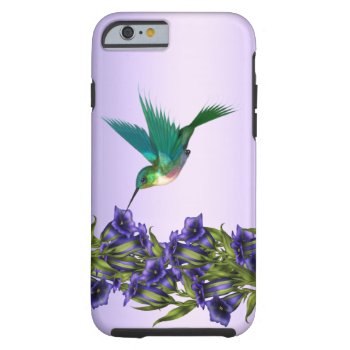 Purple Violets Purple Hummingbird Iphone 6 Case by decembermorning at Zazzle
