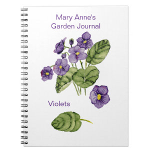 Purple violets watercolor Spiral Photo Notebook