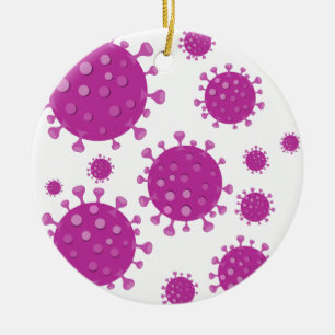 Purple Viral Particle Ceramic Ornament