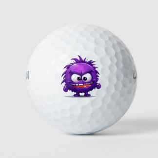 Purple virus little monster cartoon golf balls