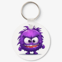 Purple virus little monster cartoon