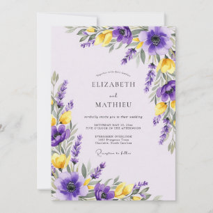 Purple Vivacious Spring Wedding Invitation