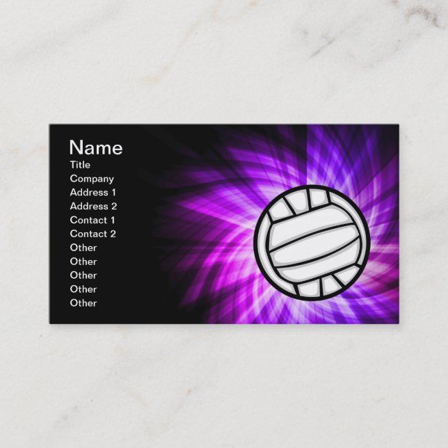 Purple Volleyball Business Card (Front)