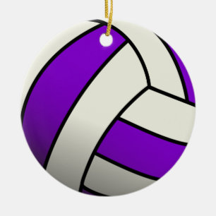 Purple Volleyball Ceramic Ornament