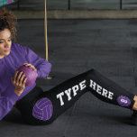 Purple Volleyball Custom Team Name & Player Number Leggings<br><div class="desc">Make your own customized purple volleyball leggings by typing your own volleyball team name and volleyball player jersey number in the custom text boxes! Makes an awesome outfit and gift idea for volleyball players,  coaches and fans with purple team colors!</div>