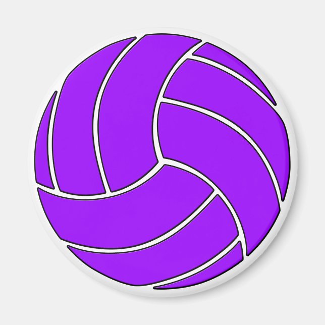 Purple Volleyball Customizable Sports Player/Coach Magnet (Front)