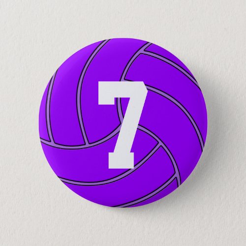 Purple Volleyball Jersey Number or Initials Pin