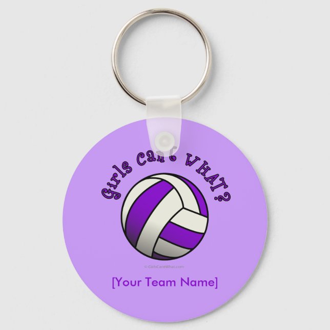 Purple Volleyball Keychain (Front)