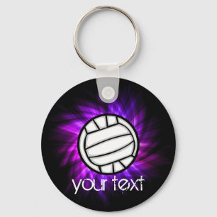 Purple Volleyball Keychain